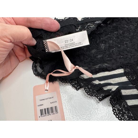 City Chic / HIPS & CURVES Cotton Print Thong - black stripe plus size 22/24  NWT - Picture 6 of 7